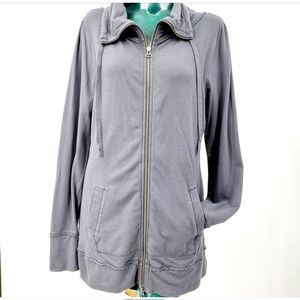 ISO Zella grey coat with embroidery